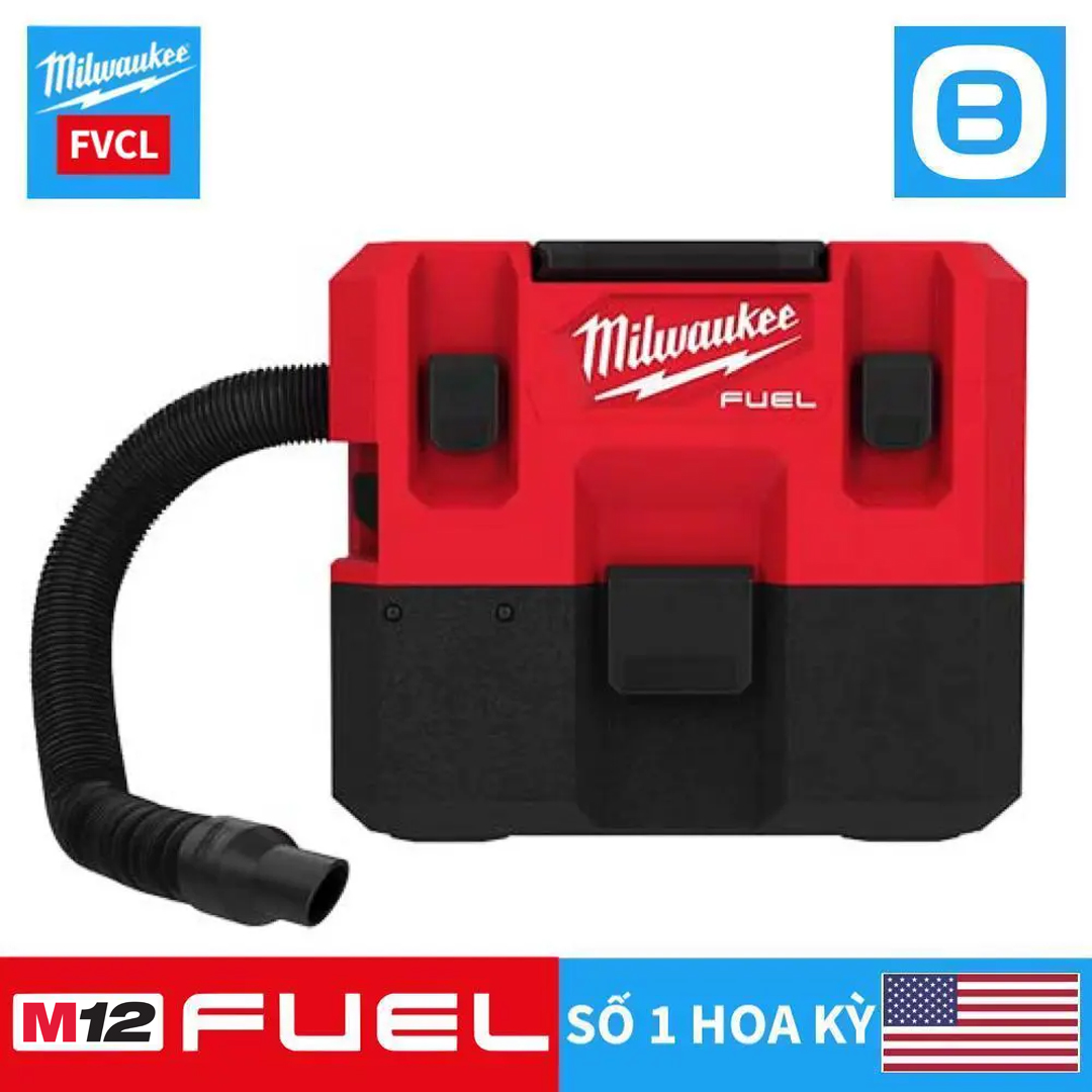 Milwaukee M12 FVCL, Máy hút bụi khô ướt, 12V, 6L, Màu đỏ đen, 16134009