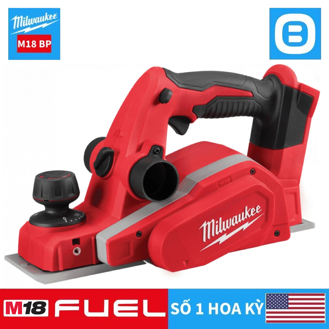 Milwaukee M18 BP, Máy bào gỗ, 18V, Màu đỏ đen, 18133011