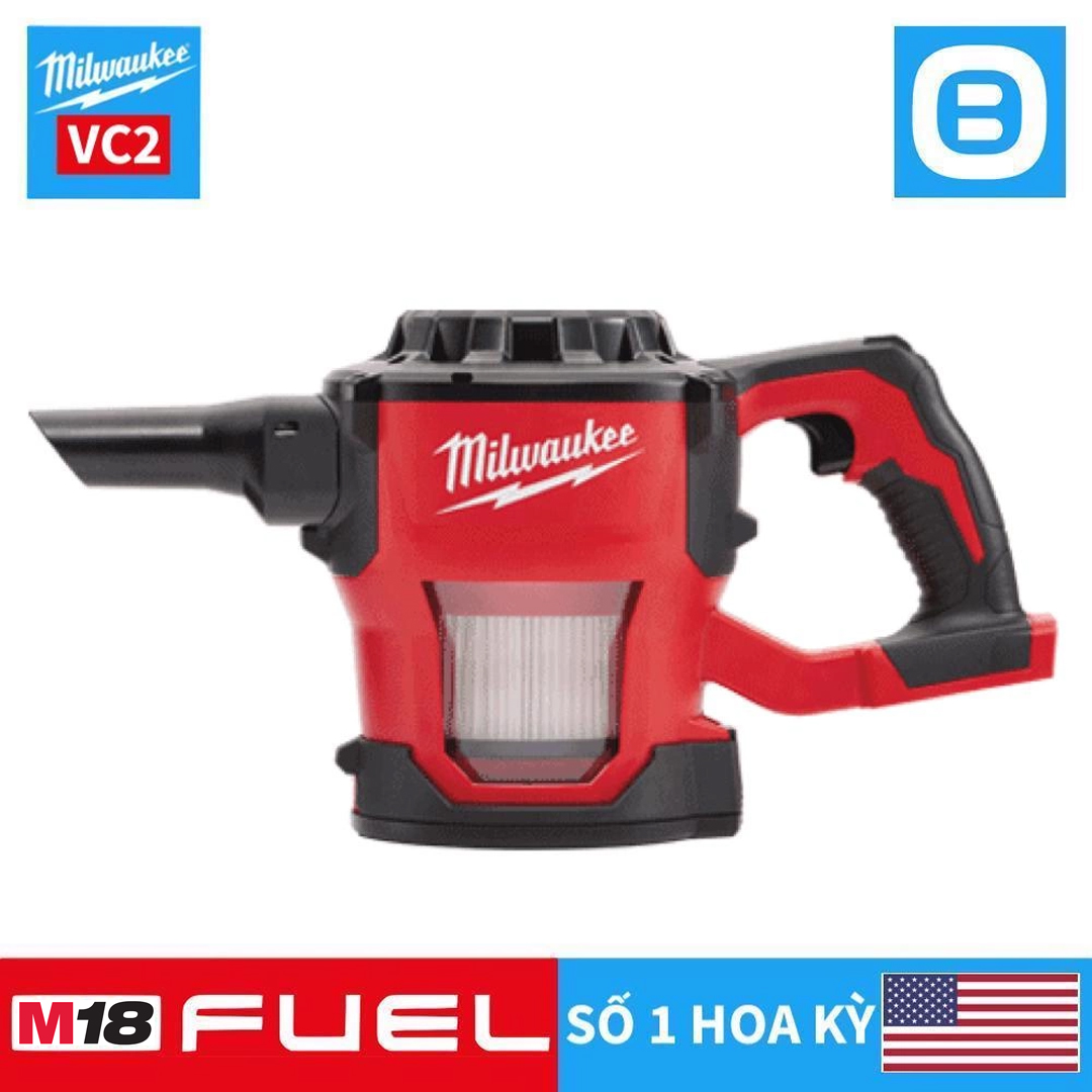 Milwaukee M18 CV, Máy hút bụi đa năng, 18V, 1,35L, Màu đỏ đen, 16058011