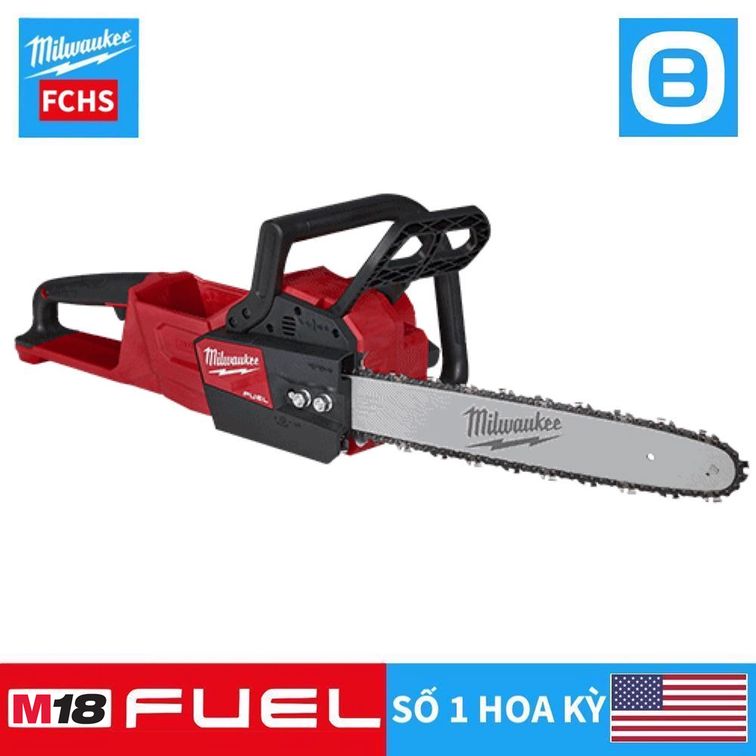 Milwaukee M18 FCHS, Máy cưa xích, 18V, Dài 838 mm, Màu đỏ đen, 18237016