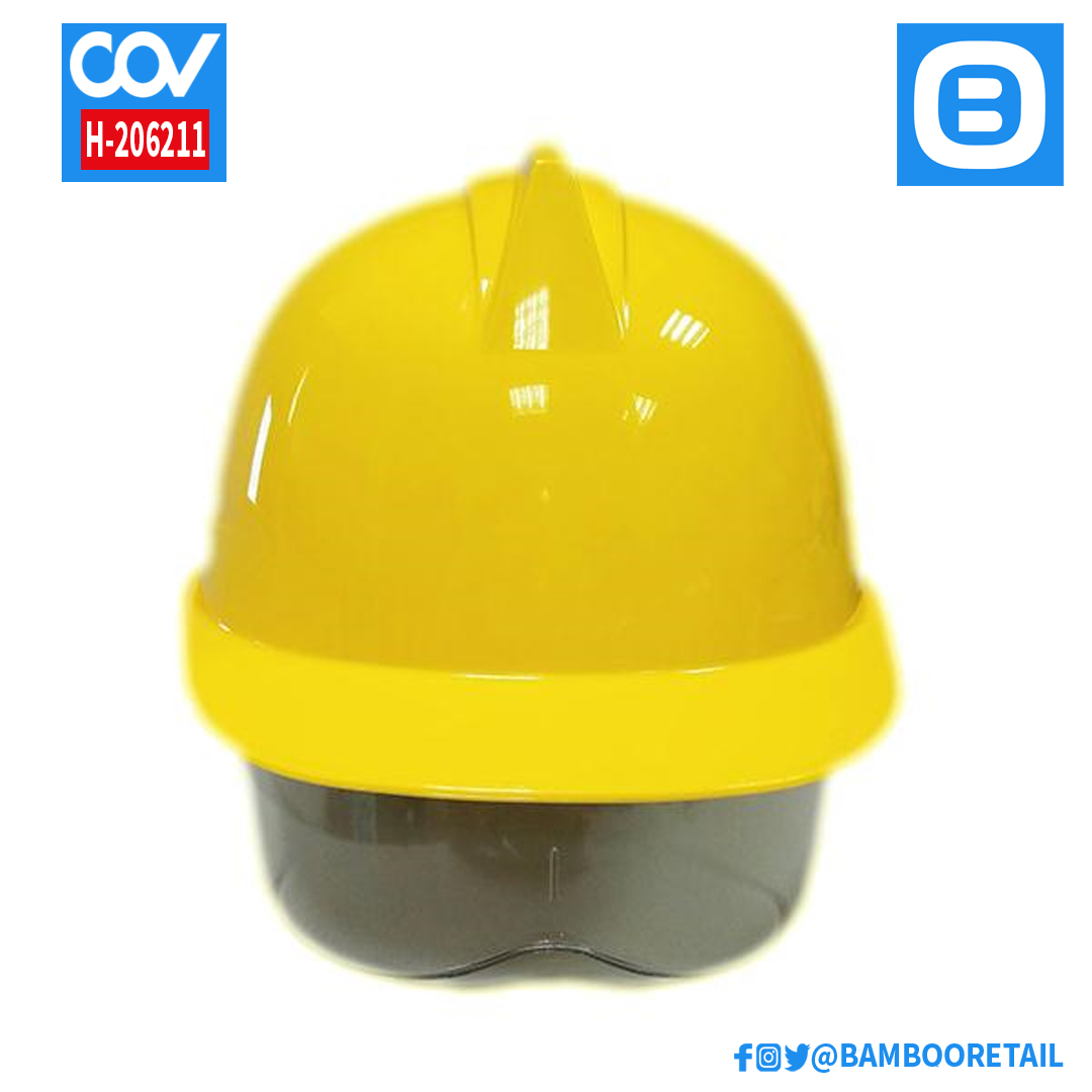 COV H-206211, Mũ bảo hộ lao động có kính loại, ABS, KOSHA, Màu vàng