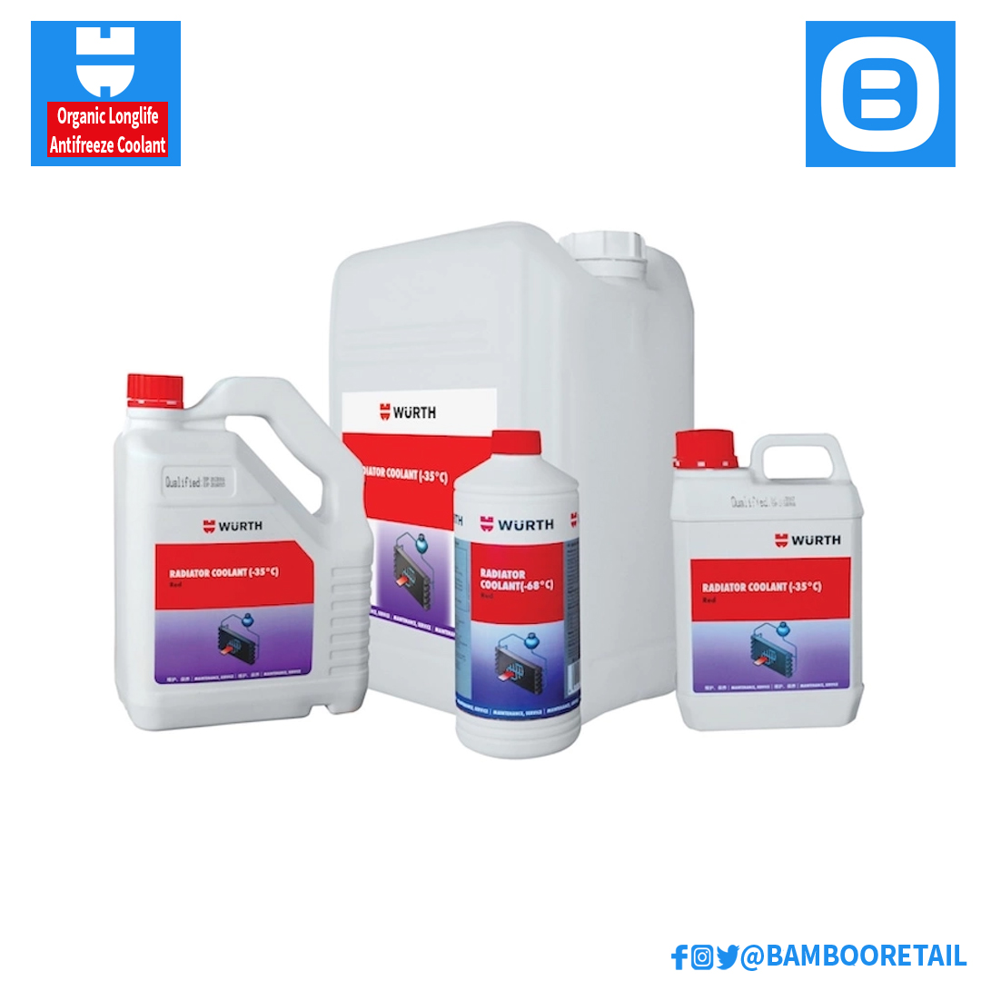 Wurth Organic Longlife Antifreeze Coolant, Nước giải nhiệt làm mát (-35DRG), Màu xanh lá, 1L, 0892351001