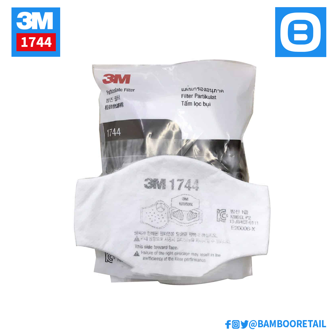 3M 1744, Tấm lọc bụi, KMOEL P2, Màu trắng, XH003864069