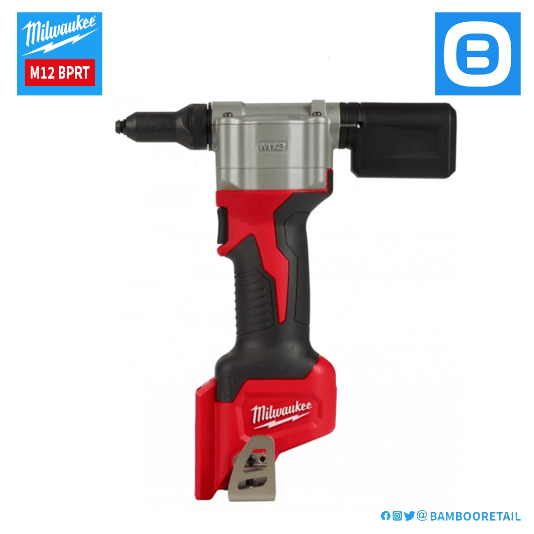 Milwaukee M12 BPRT, Máy bắn đinh rút, 12V, Đinh tán 4,8mm, 9000N, Màu đỏ đen, 18252007