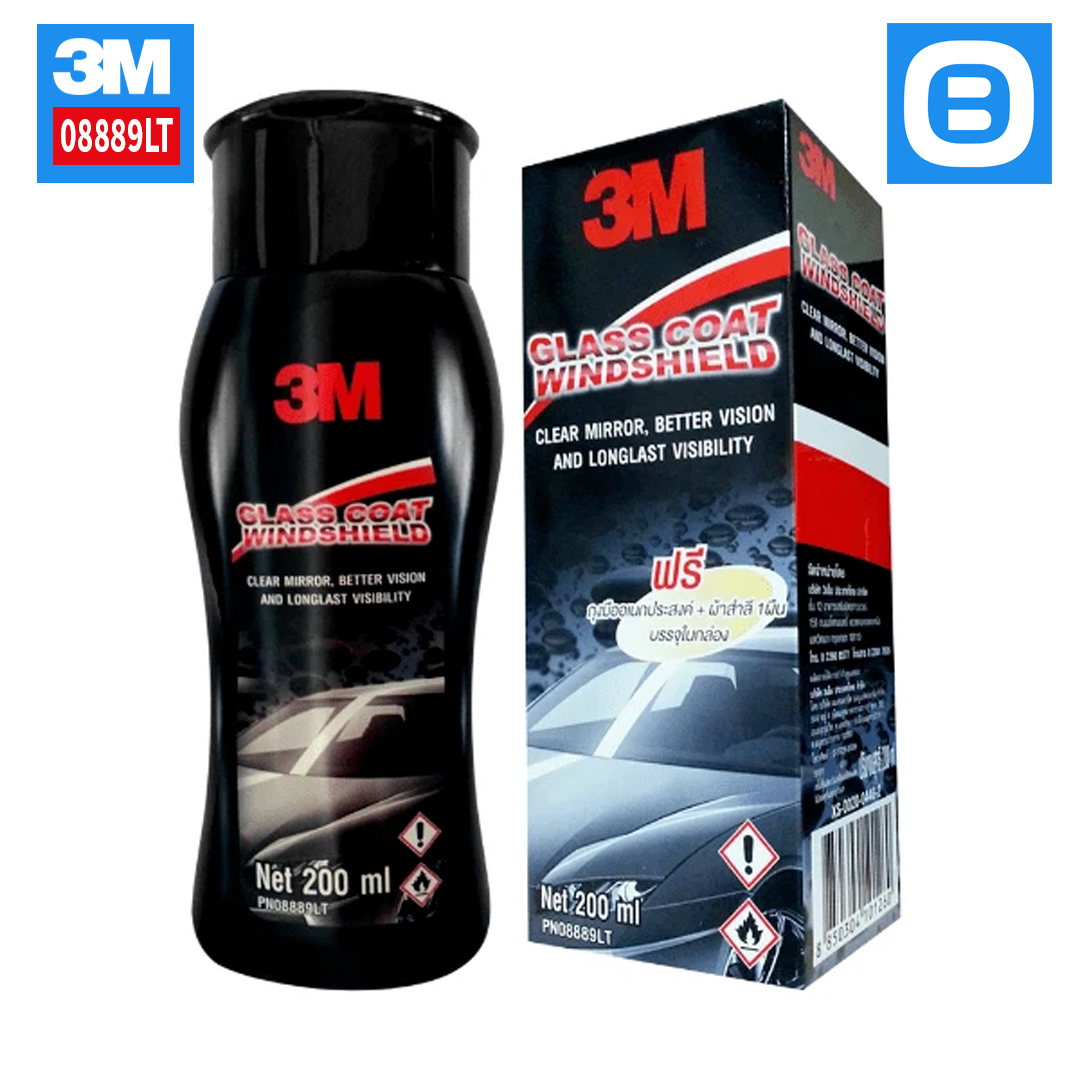 3M 08889LT Glass Coat windshield, Dung dịch chống bám nước kính xe, 200ml