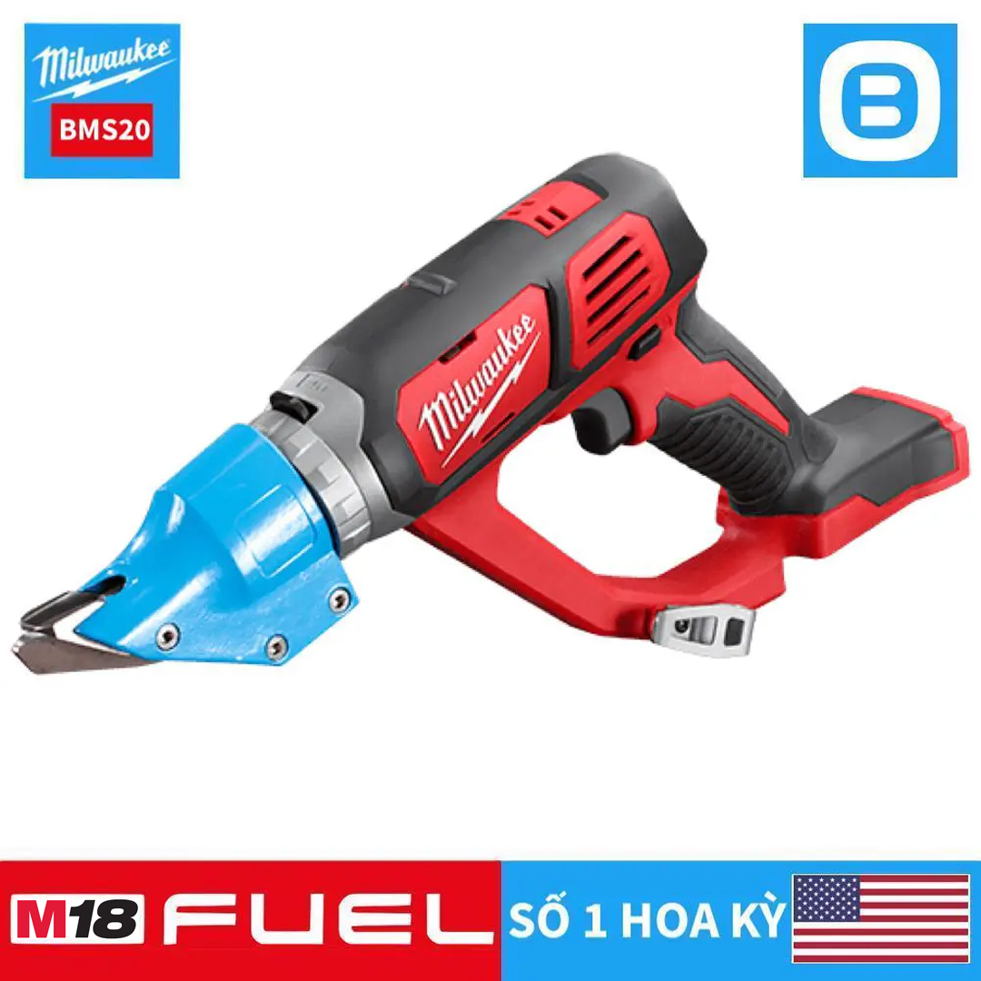 Milwaukee M18 BMS20, Máy cắt kim loại, 18V, Chiều dày thép 2 mm, Màu đỏ đen, 18118022