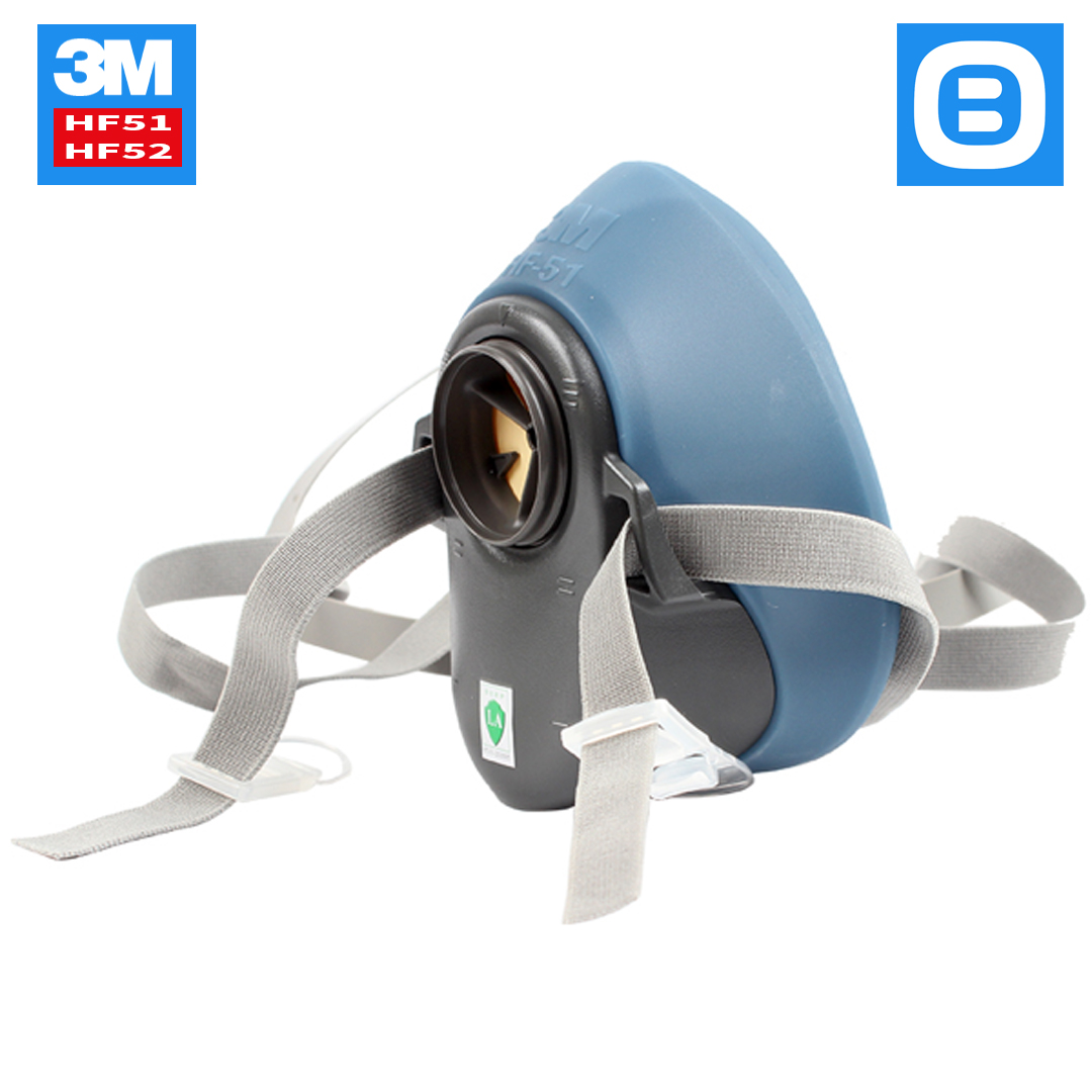 3M HF51 HF52, Mặt nạ phòng độc nửa mặt, Một phin lọc, Màu xanh, XF600139729 - XF003858719