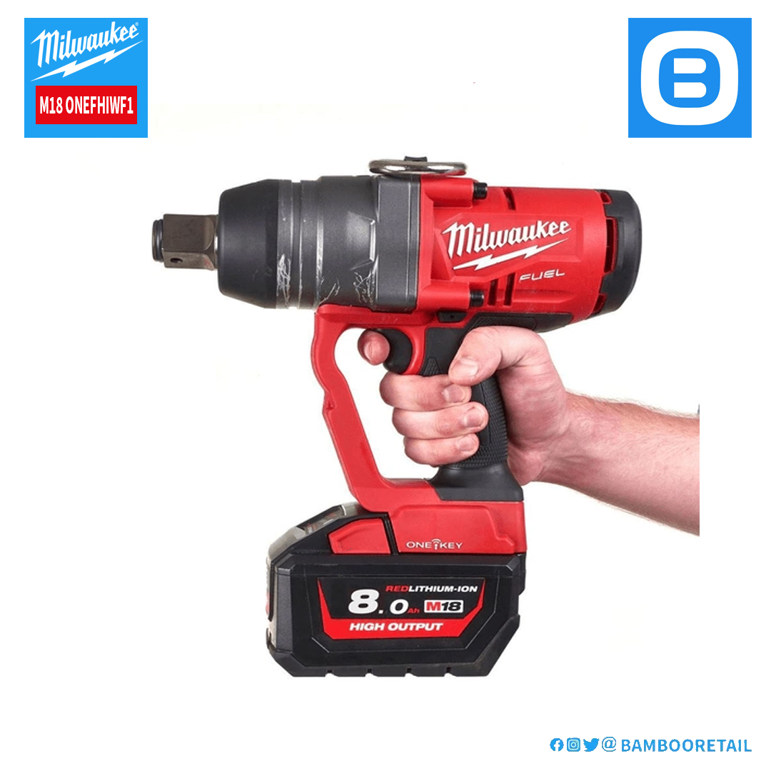 Milwaukee M18 ONEFHIWF1, Máy siết bu lông, 18V, 2033 Nm, 1 inch, M42, Màu đỏ đen, 18315002