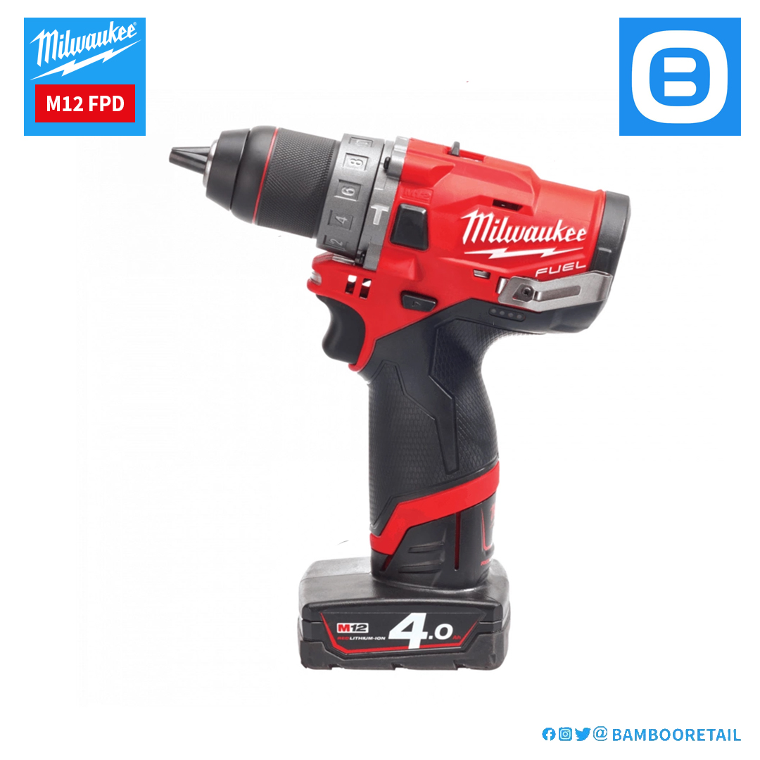 Milwaukee M12 FPD, Máy khoan động lực 12V, Màu đỏ đen, 18194045-18194050
