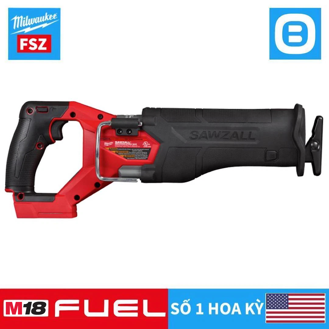 Milwaukee M18 FSZ, Máy cưa kiếm, 18V, Độ sọc 32mm, Màu đỏ đen, 18425009