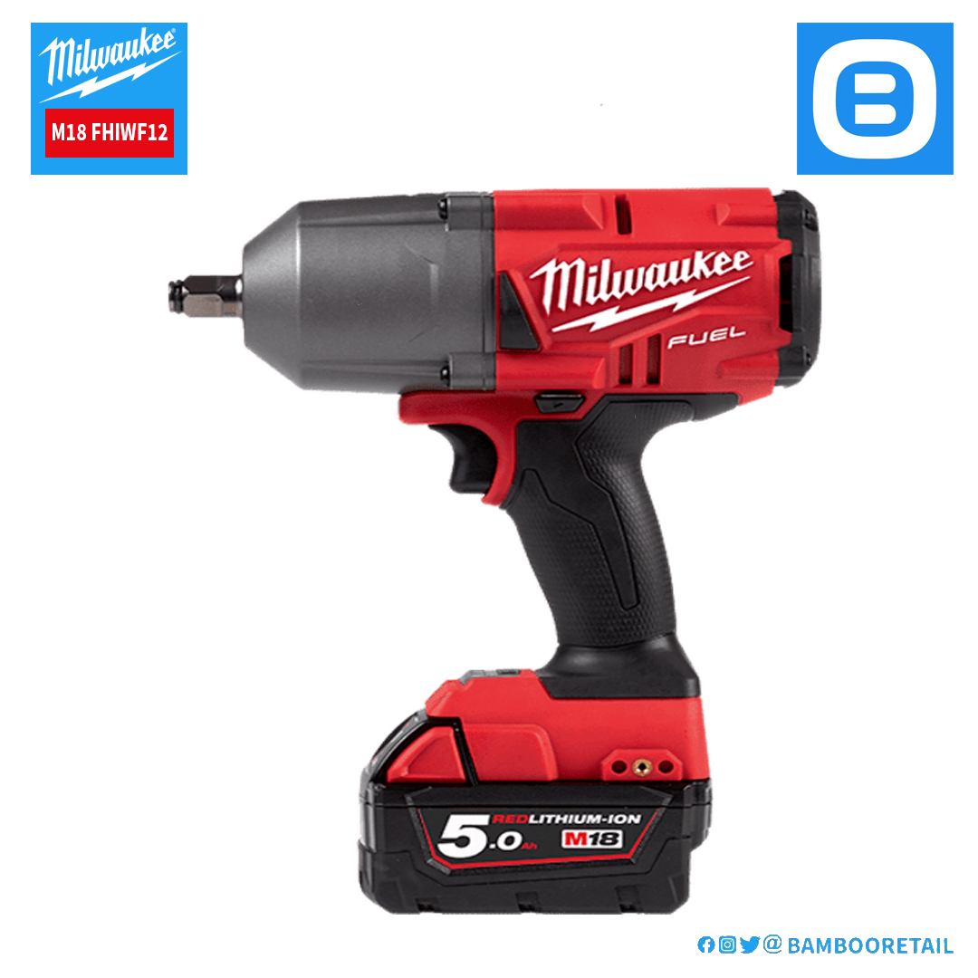 Milwaukee M18 FHIWF12, Máy siết bu lông, 18V, 2100 Nm, 1/2 inch, M33, Màu đỏ đen