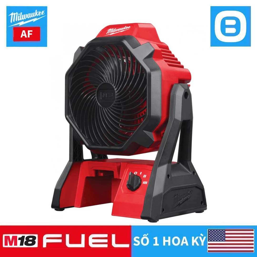 Milwaukee, Combo 2 - Bùng nổ deal to thỏa sức mua sắm, 1 Máy mài góc M18 FSAG100X-0X0, 1 Quạt M18 AF, 1 Pin M18B5, 1 Sạc M12-18C, 1 Kính bảo hộ Milwaukee, 59600075