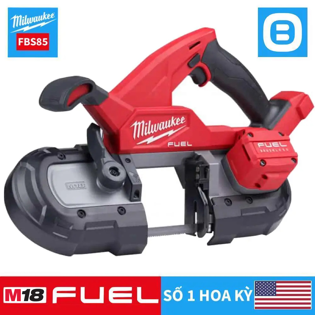 Milwaukee M18 FBS85, Máy cưa vòng, 18V, Đường kính cắt 85 mm, Màu đỏ đen, 18402011