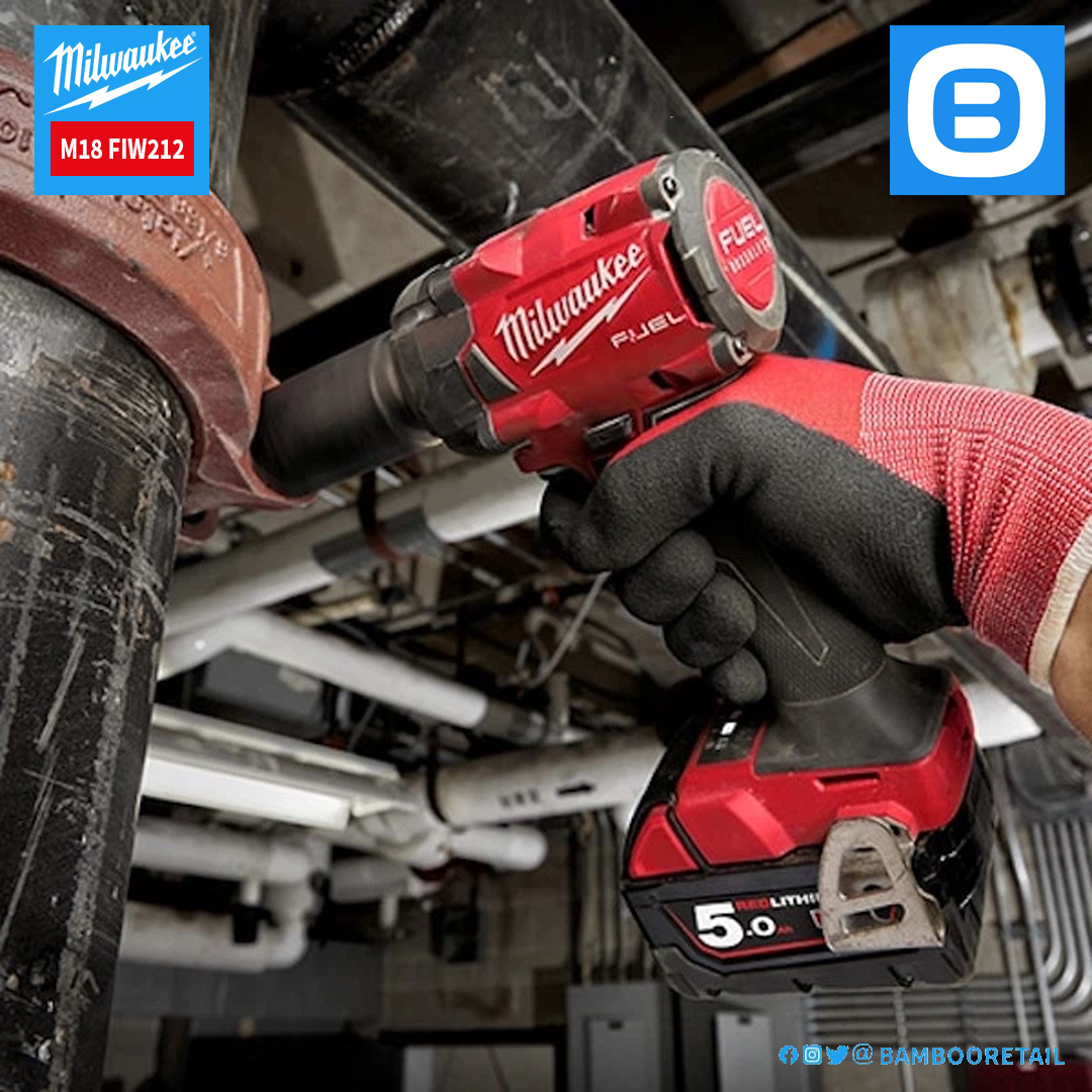 Milwaukee M18 FIW212, Máy siết bu lông, 18V, 339 Nm, 1/2 inch, M16, Màu đỏ đen, 18495026