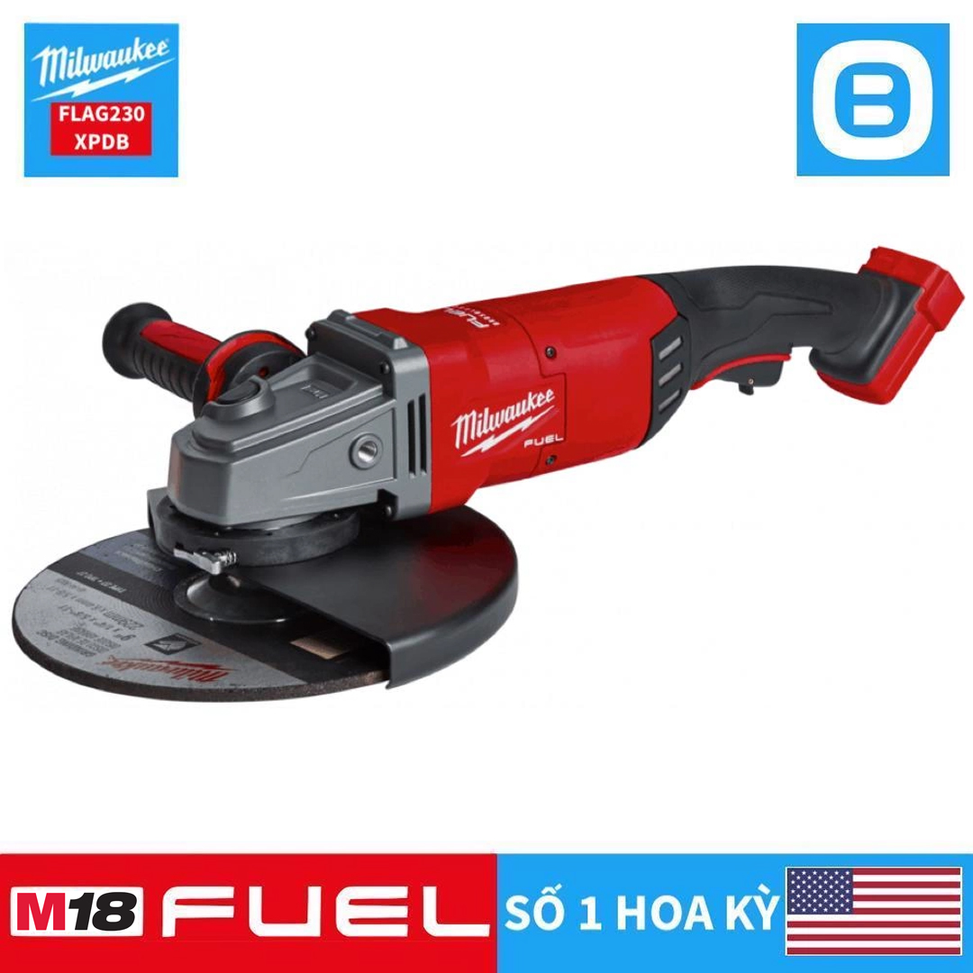 Milwaukee M18 FLAG230XPDB, Máy mài góc, 18V, Đường kính đĩa cắt 230mm, Màu đỏ đen, 18282015