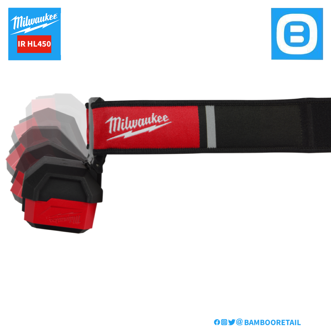 Milwaukee IR HL450, Đèn LED quấn đầu, IP54, Màu đỏ đen, 16110174