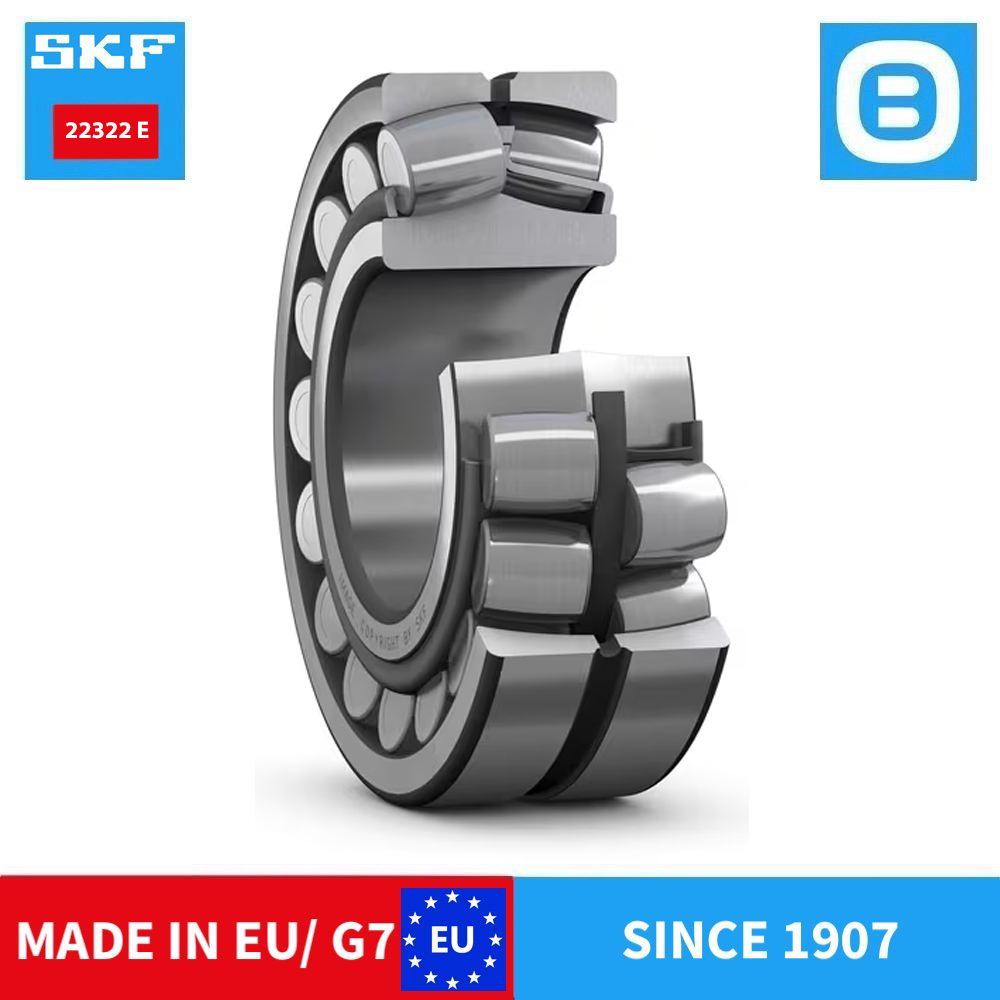 SKF 22322 E Spherical roller bearing, Vòng bi tang trống hai dãy tự lựa, d110xD240xB80 mm, Xuất xứ EU/G7