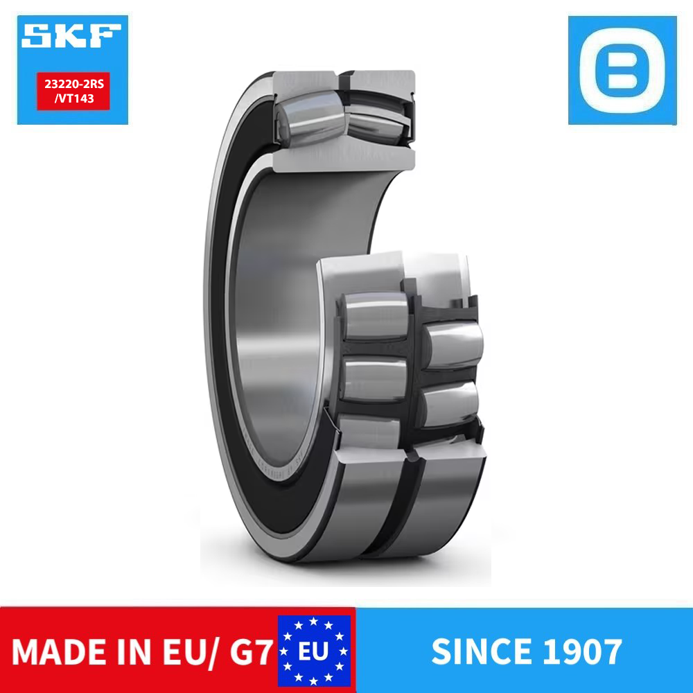 SKF 23220 EK CCK/W33 2RS/VT143 CC/W33 Spherical roller bearing, Vòng bi tang trống hai dãy tự lựa, d100xD180xB60.3 mm, Xuất xứ EU/G7