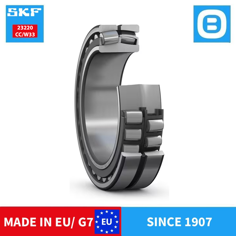 SKF 23220 EK CCK/W33 2RS/VT143 CC/W33 Spherical roller bearing, Vòng bi tang trống hai dãy tự lựa, d100xD180xB60.3 mm, Xuất xứ EU/G7