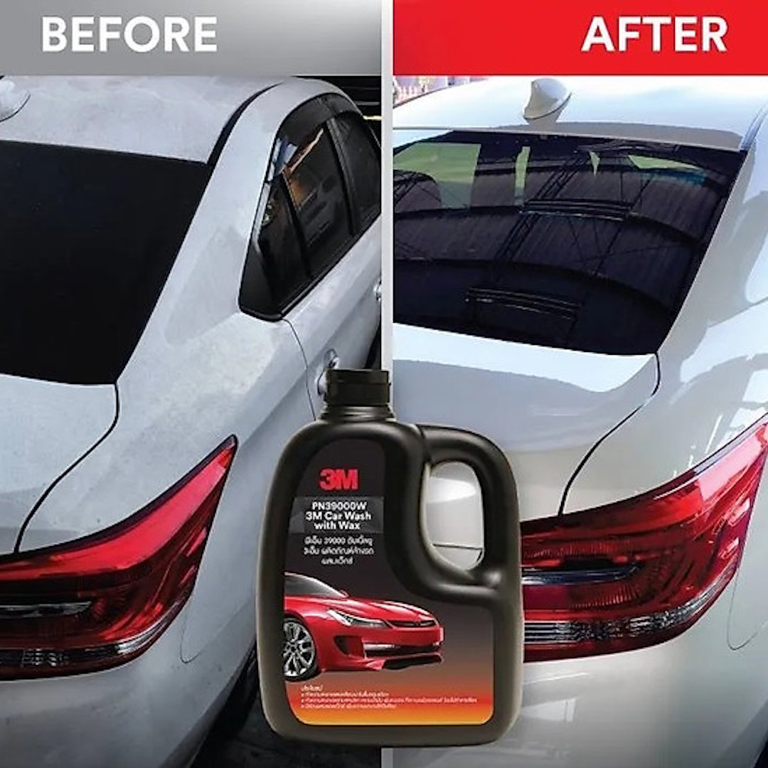 3M Car Wash with Wax, Xà bông rửa xe kết hợp tăng cường độ bóng 2 trong 1, 1 lít, PN39000W