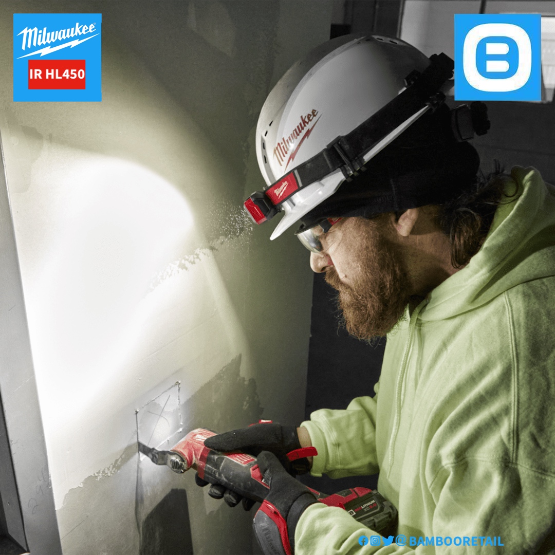 Milwaukee IR HL450, Đèn LED quấn đầu, IP54, Màu đỏ đen, 16110174