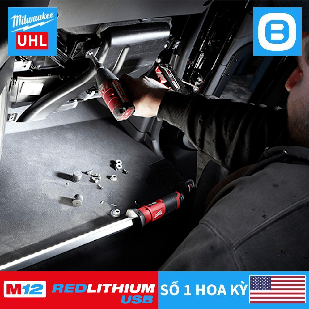 Milwaukee M12 UHL, Đèn soi gầm, 12V, Màu đỏ đen, 16068004