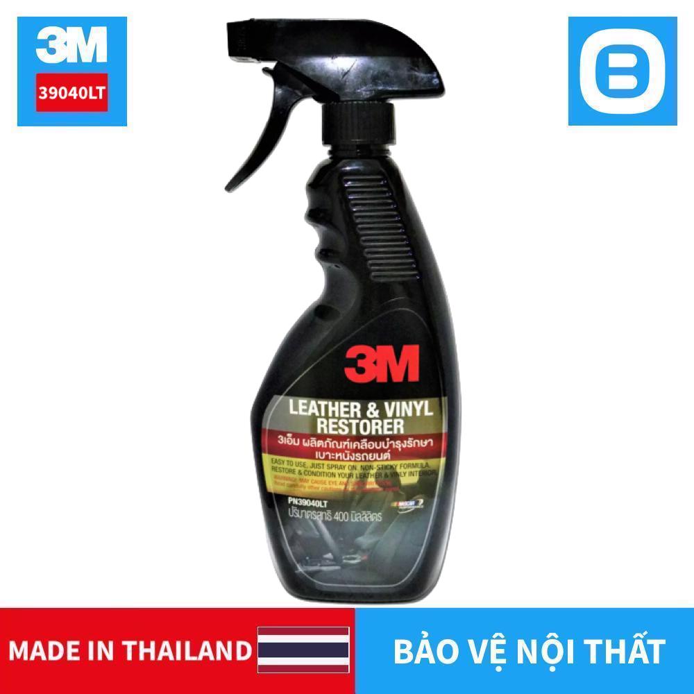 3M 39040LT Leathers & Vinyl Restorer, Chai xịt chăm sóc và bảo vệ nội thất ô tô, 400ml