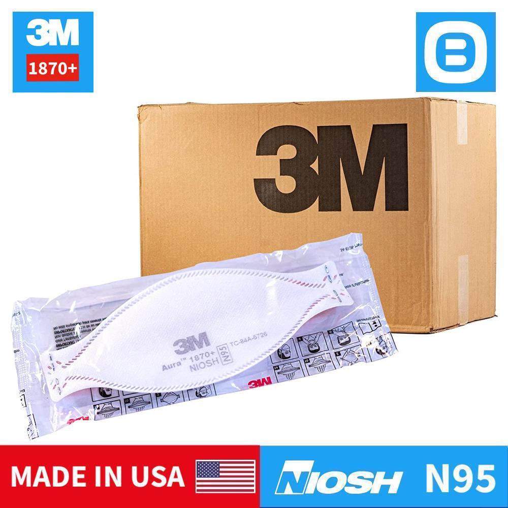 3M 1870+, Khẩu trang đạt tiêu chuẩn N95 NIOSH lọc 95% bụi mịn, mầm bệnh, virus trong không khí, Màu trắng