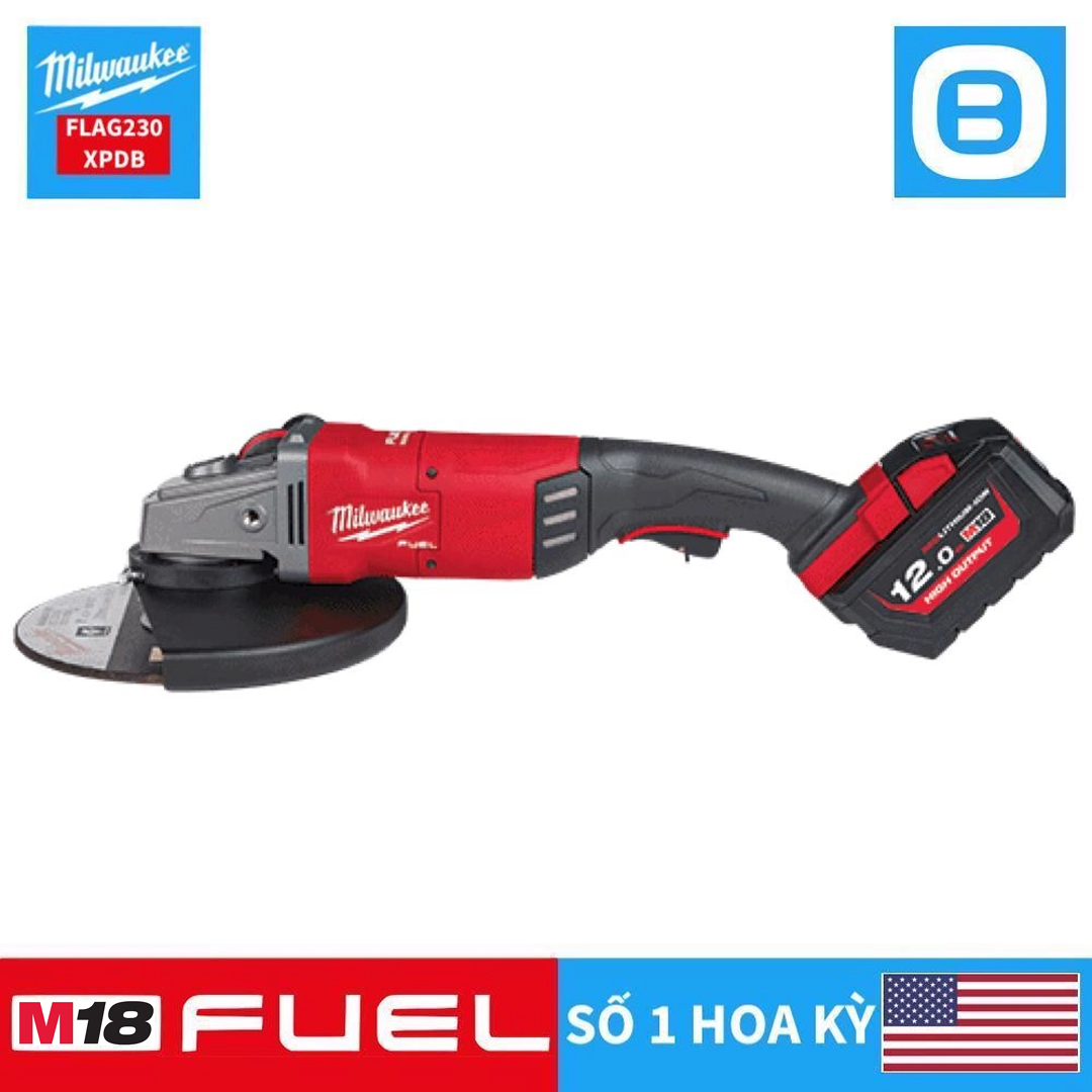 Milwaukee M18 FLAG230XPDB, Máy mài góc, 18V, Đường kính đĩa cắt 230mm, Màu đỏ đen, 18282015