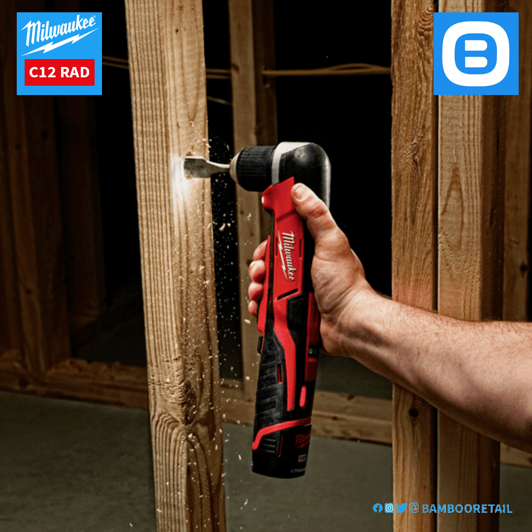 Milwaukee C12 RAD, Máy khoan góc vuông, 12V, Màu đỏ đen, 18468030