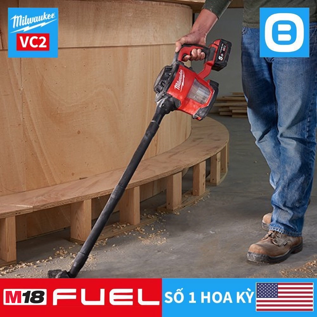 Milwaukee M18 CV, Máy hút bụi đa năng, 18V, 1,35L, Màu đỏ đen, 16058011