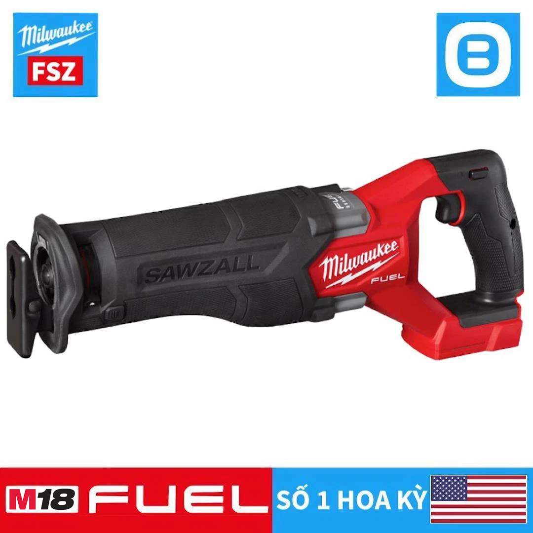 Milwaukee M18 FSZ, Máy cưa kiếm, 18V, Độ sọc 32mm, Màu đỏ đen, 18425009