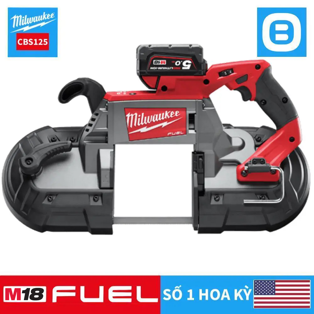 Milwaukee M18 CBS125, Máy cưa vòng, 18V, Đường kính cắt 125 mm, Màu đỏ đen, 18105016