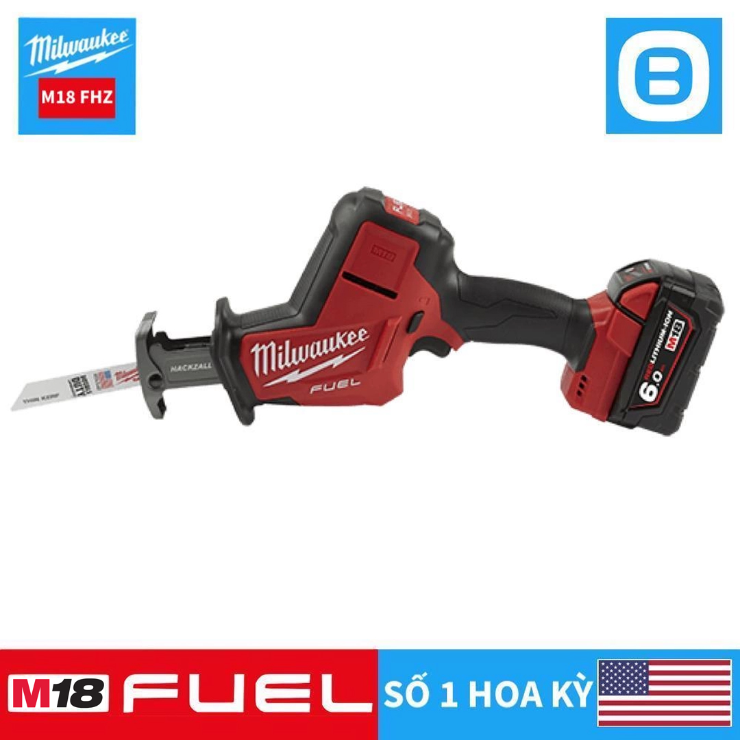 Milwaukee M18 FHZ, Máy cưa kiếm, 18V, Độ sọc 22 mm, Màu đỏ đen, 18262012