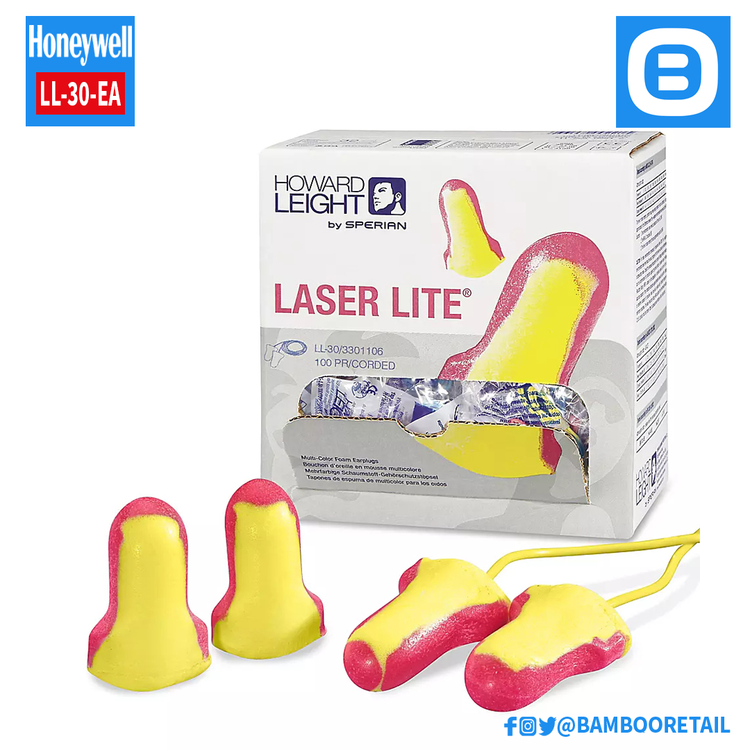 Howard Leight by Honeywell LL-30-EA Laser High Visibility Disposable Foam Earplugs, Nút tai chống ồn dùng một lần, Đỏ vàng