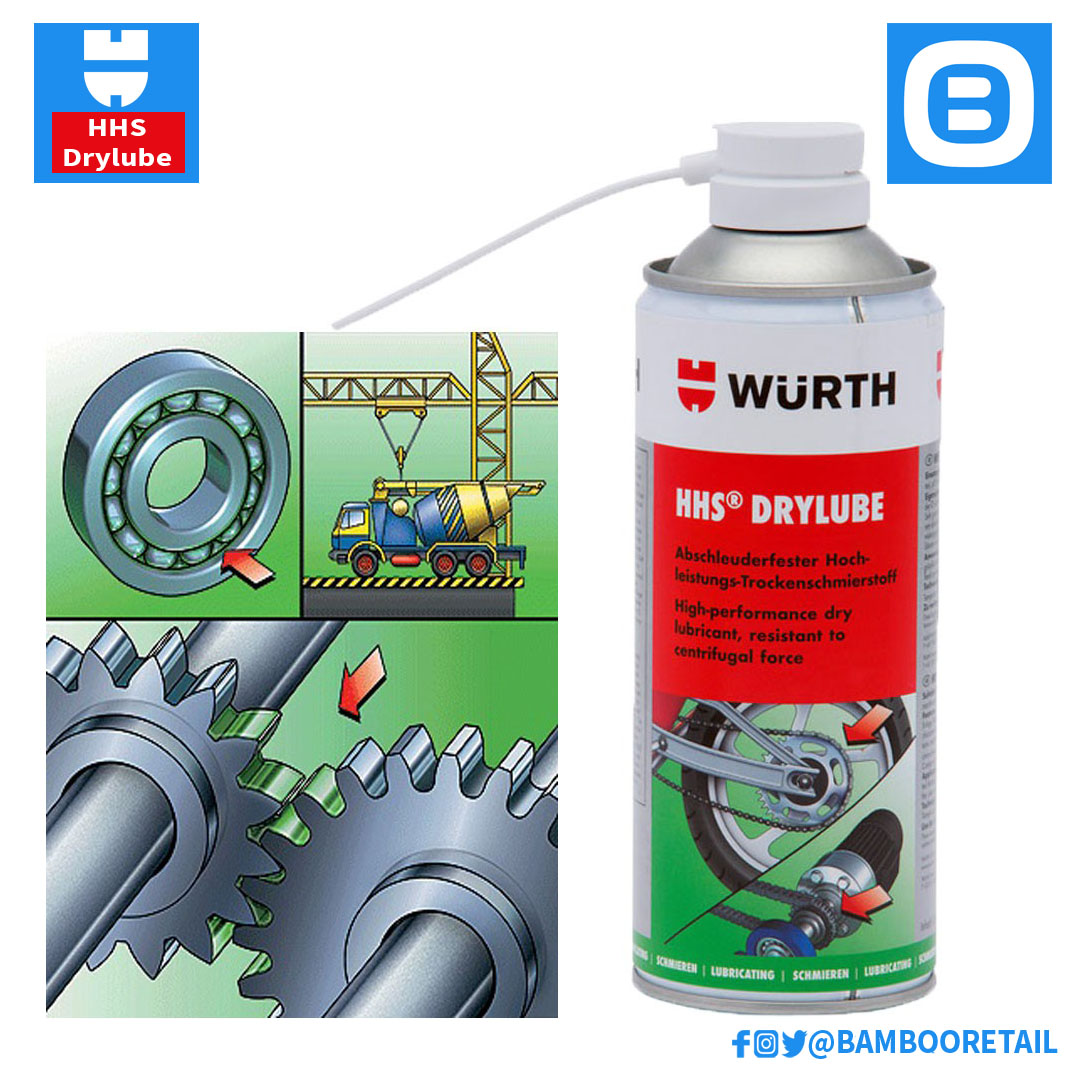 Wurth Adhesive Lubricant HHS Drylube, Mỡ bò xịt khô HHS Drylube, 400ml, 08931066