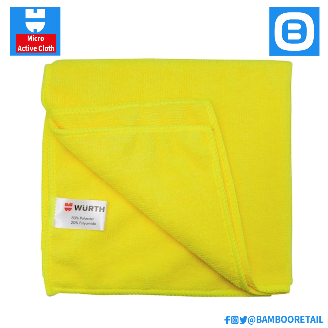 Wurth Micro Active Cloth, Khăn lau chuyên dụng Microactive 107C, 40x40cm, Màu vàng, 0899900119