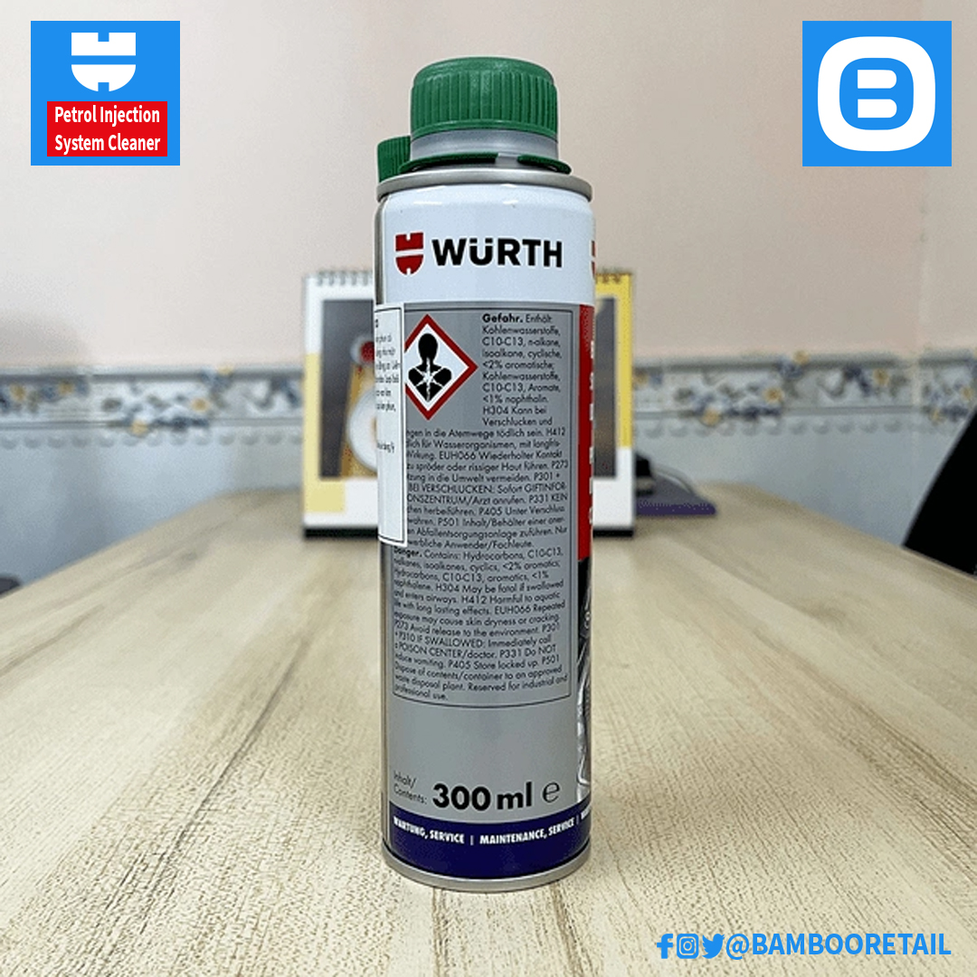 Wurth Petrol Injection System Cleaner, Phụ gia súc béc xăng, 300ml, 5861111303