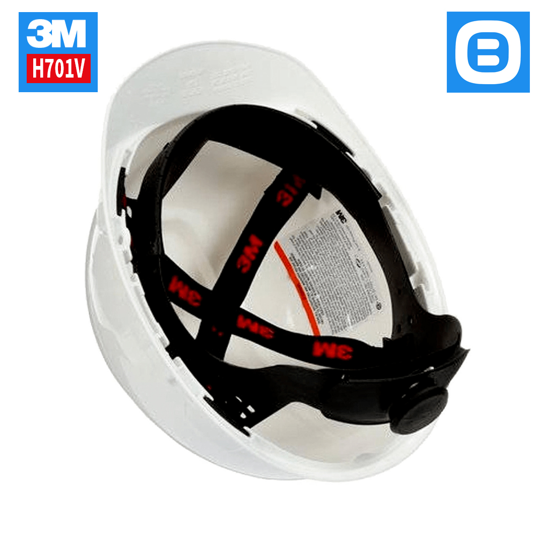 3M H701V, Nón bảo hộ giảm chấn dạng nút vặn 4 điểm nối, Có lỗ thông khí, Màu trắng, 70071578028