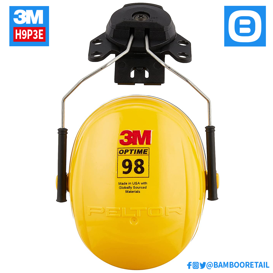 3M Peltor Optime 98 H9P3E, Chụp tai chống ồn, Gắn nón bảo hộ, Màu vàng, 70071517059