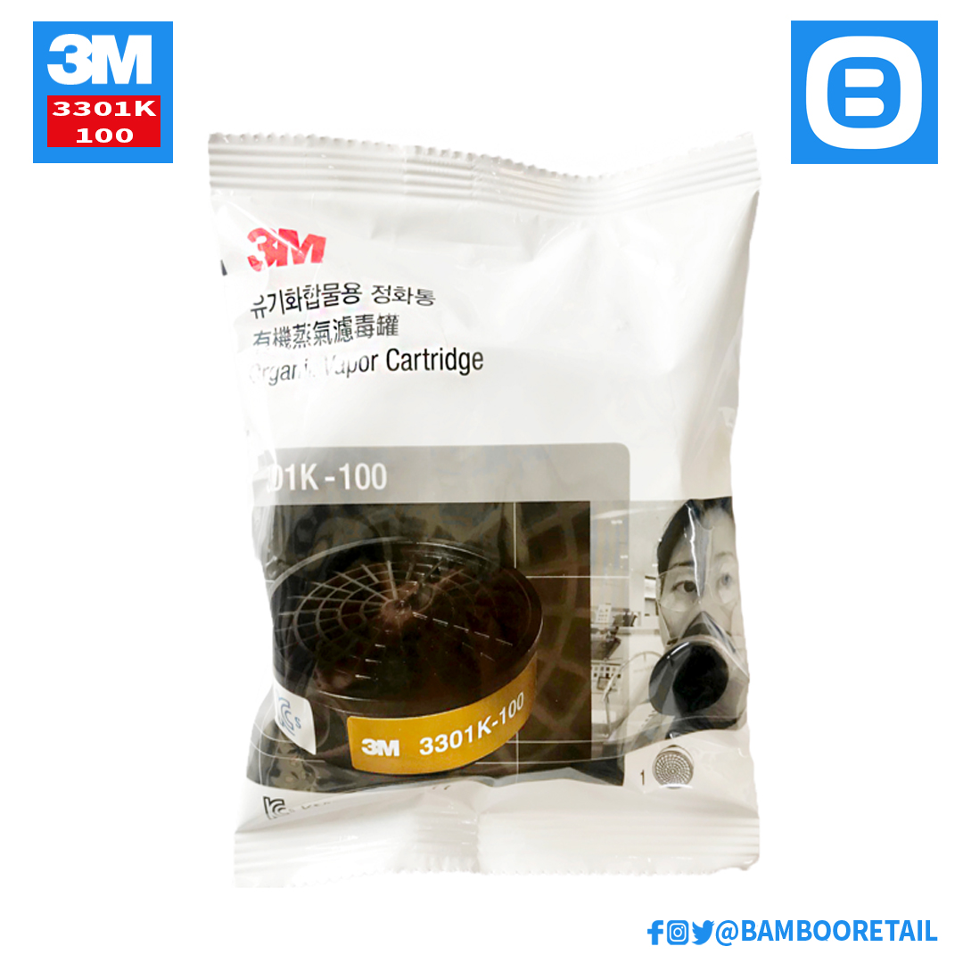 3M 3301K-100, Phin lọc hơi hữu cơ, Màu đen, XA010002278