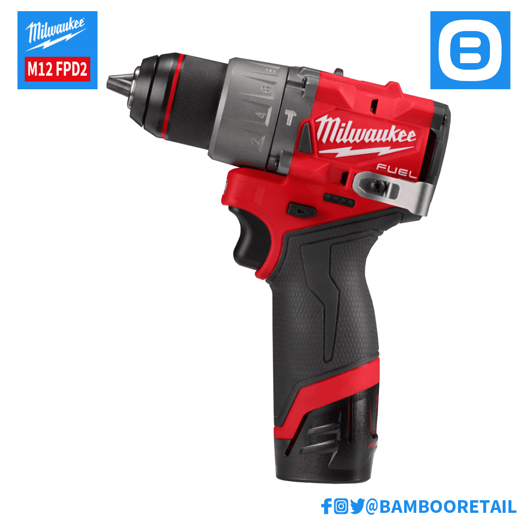 Milwaukee M12 FPD2, Máy khoan động lực, 12V, Màu đỏ đen