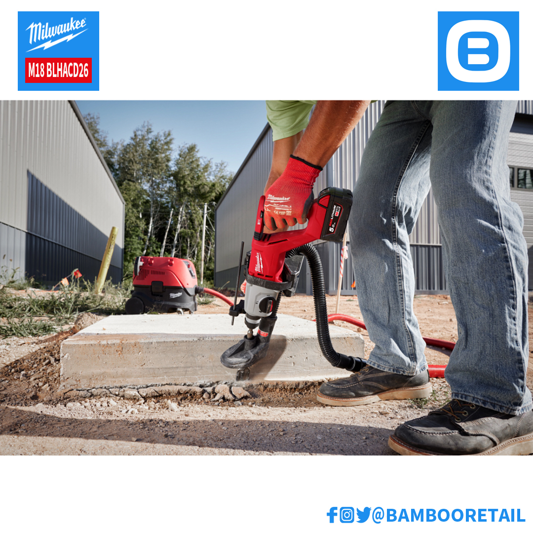 Milwaukee M18 BLHACD26, Máy khoan bê tông, 18V, 26mm, Màu đỏ đen