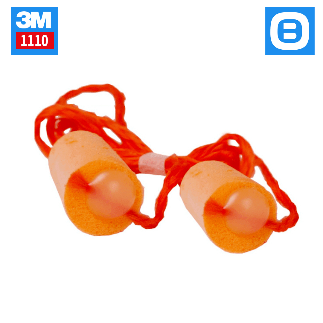 3M 1110, Nút tai chống ồn có dây, Màu cam, HC000664777