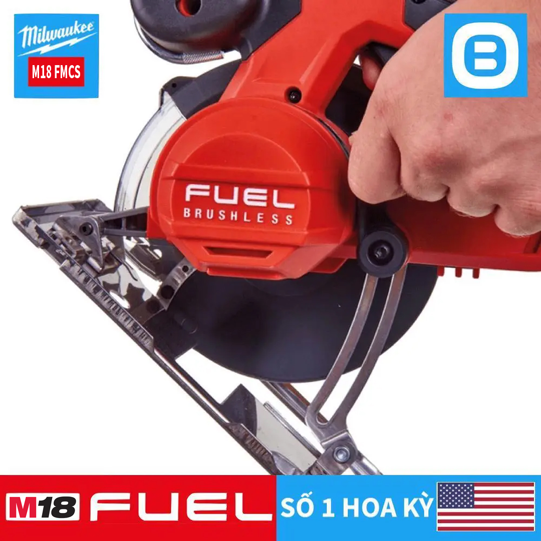 Milwaukee M18 FMCS, Máy cắt kim loại, 18V, Đường kính lưỡi 150 mm, Màu đỏ đen, 18222008