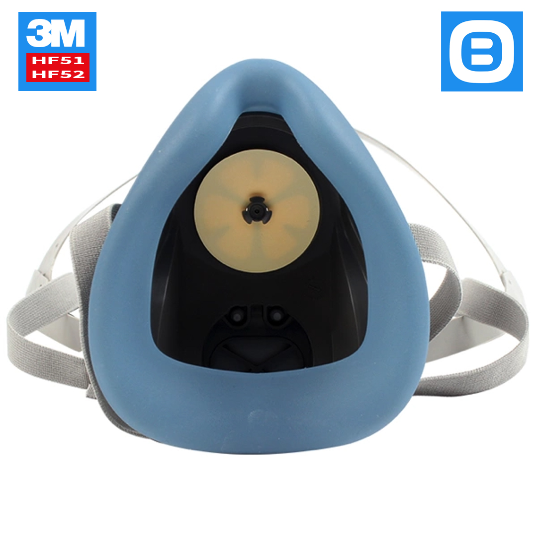 3M HF51 HF52, Mặt nạ phòng độc nửa mặt, Một phin lọc, Màu xanh, XF600139729 - XF003858719