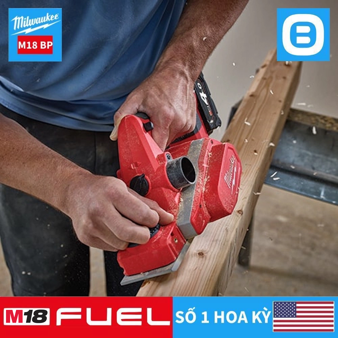 Milwaukee M18 BP, Máy bào gỗ, 18V, Màu đỏ đen, 18133011