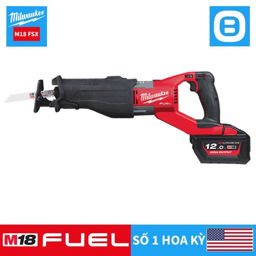 Milwaukee M18 FSX, Máy cưa kiếm, 18V, Độ sọc 32 mm, Màu đỏ đen, 18276015