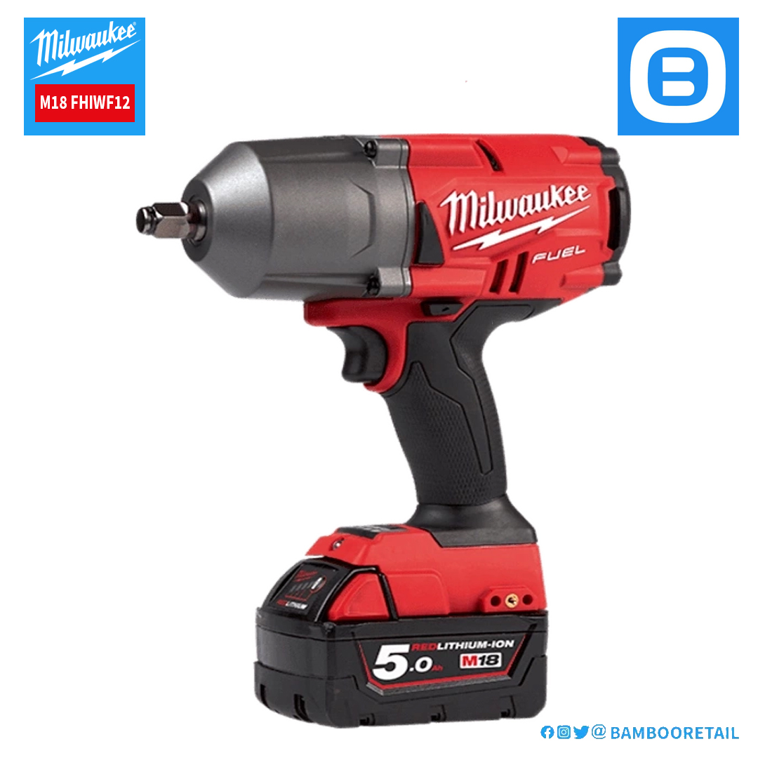 Milwaukee M18 FHIWF12, Máy siết bu lông, 18V, 2100 Nm, 1/2 inch, M33, Màu đỏ đen