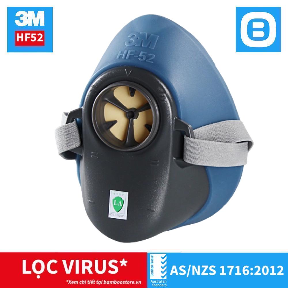 3M Combo mặt nạ phòng độc nửa mặt HF52 Size M, Phin lọc hơi hữu cơ 3301K-100, Tấm lọc 7711, Nắp giữ 774, Chuẩn KMOL-KOSHA, Lọc bụi virus hơi hữu cơ